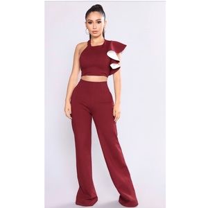 Burgundy Pant Set